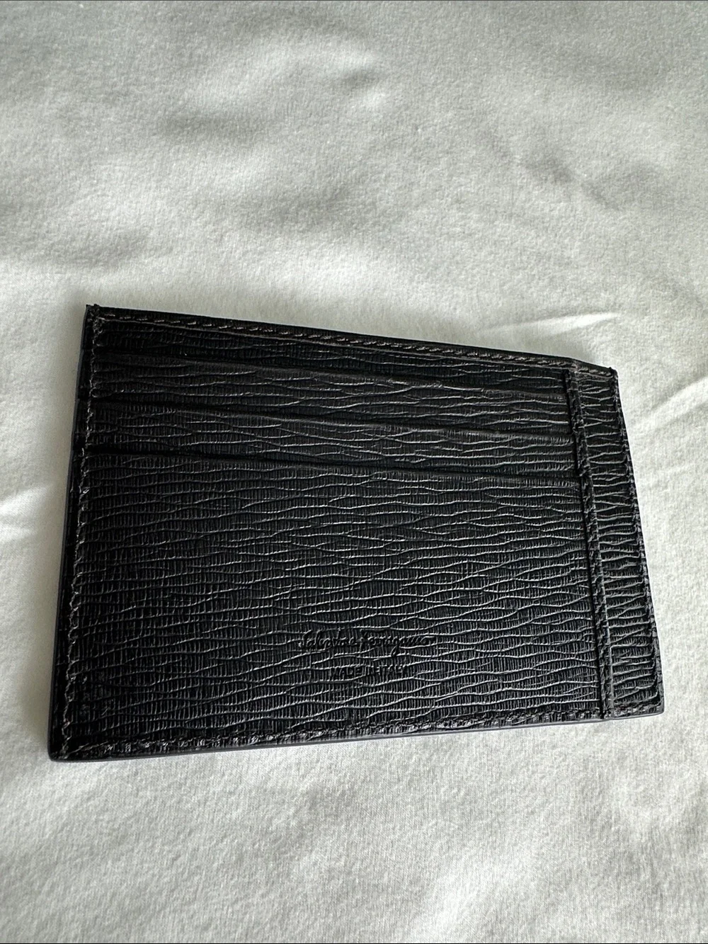 *** NEW - Salvatore Ferragamo Dark Chocolate Calf's Leather Card Holder